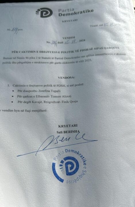 Berisha rikthen në PD Jozefina Topallin, ja detyra e re! Kush e zëvendëson Salianjin si drejtues politik në Elbasan 2 WhatsApp Image 2024 11 05 at 16.16.04