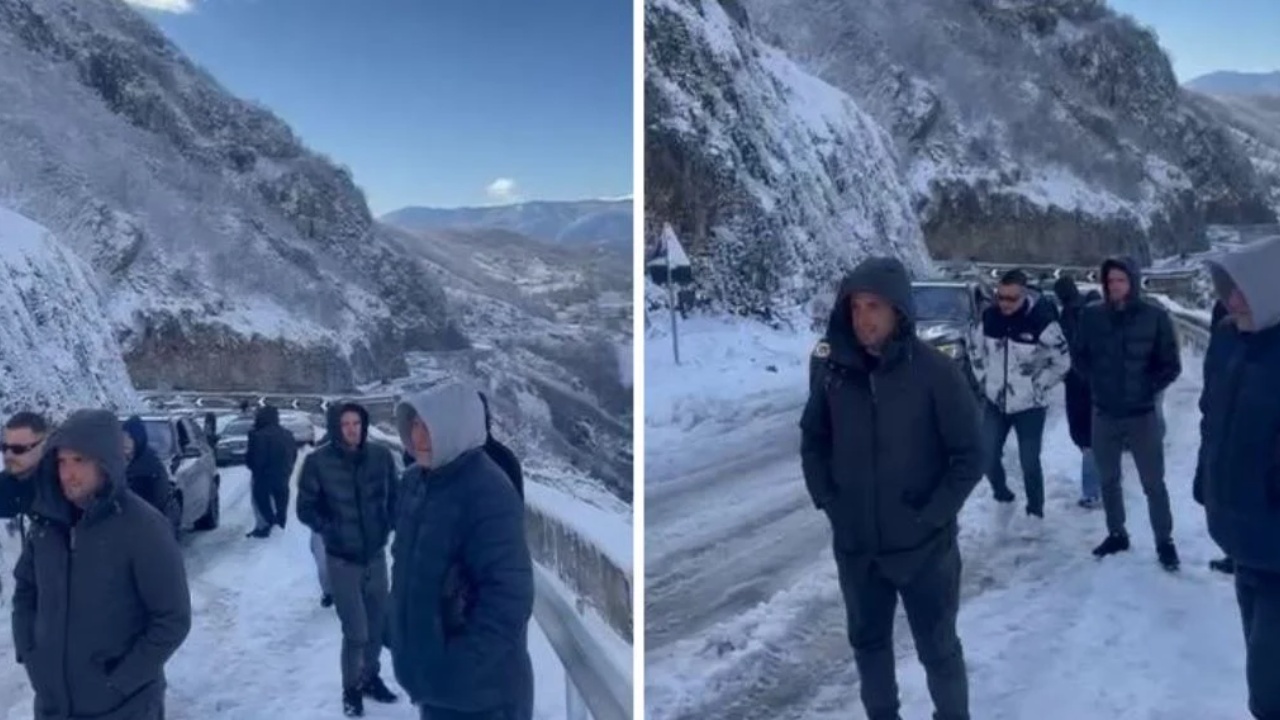 Paralizohet prej dëborës aksi Librazhd Peshkopi   Dhjetëra qytetarë bllokohen në kthesën e Lunikut