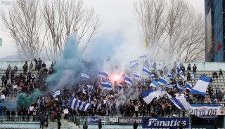 tifozet Tirona Fanatics gjate ndeshjes Tirana Skenderbeu 1-0