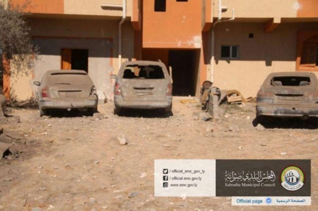 Un raid americano in Libia ha preso di mira Noureddine Chouchane, la presunta mente delle stragi dello scorso anno in Tunisia, al museo Bardo e sulla spiaggia di Sousse: è stato centrato un campo di addestramento dell'Isis a Sabratha, nell'ovest del Paese, 19 febbraio 2016. Il bilancio del raid Usa è di almeno 41 morti e 6 feriti afferma una nota del consiglio municipale della città, citando fonti mediche. ANSA/ http://sabratha.gov +++ ANSA PROVIDES ACCESS TO THIS HANDOUT PHOTO TO BE USED SOLELY TO ILLUSTRATE NEWS REPORTING OR COMMENTARY ON THE FACTS OR EVENTS DEPICTED IN THIS IMAGE; NO ARCHIVING; NO LICENSING +++