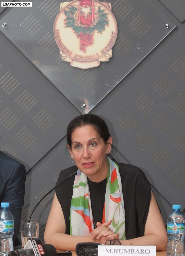 Ministrja e kultures Mirela Kumbaro, gjate nje auditorium kushtuar dy shkrimtareve te shquara te botes kulturore shqiptare, 